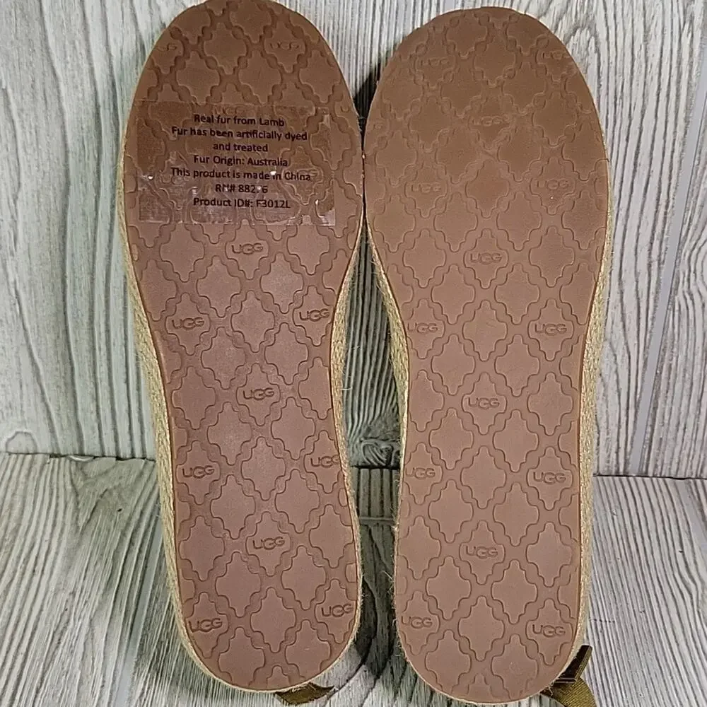 UGG Indah Marrakech Green Blue Cotton Flats Womens Size 7 New